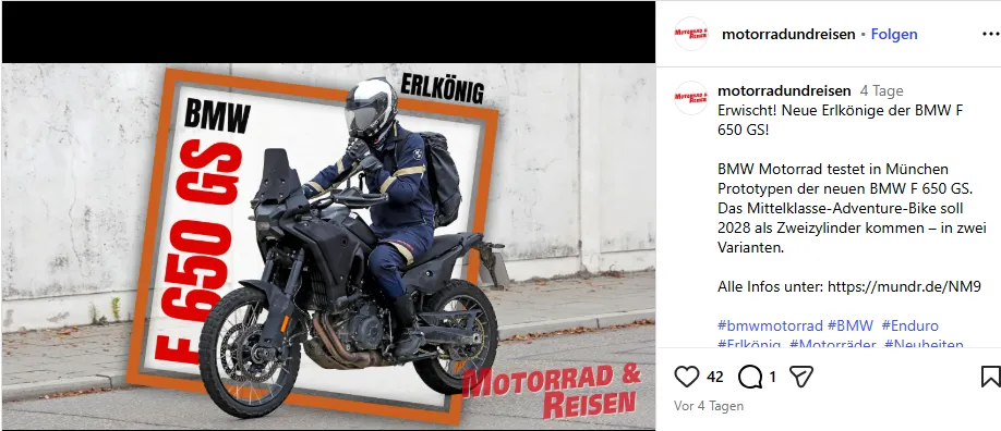 In München sind zwei Prototypen der neuen BMW F 650 GS unterwegs. Was die Erlkönige über Technik, Gelände-Talent und die Zukunft der kleinen GS-Familie verraten.